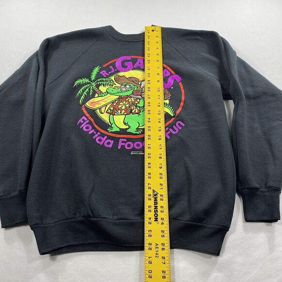 VTG Fruit of the Loom Sweatshirt Florida Gator Black Graphic Print Size Large - Picture 6 of 9